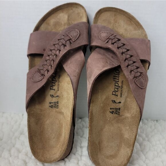 Birkenstock Papillio Daytona Womens Slip Sz 10 Brown Leather Crossover Strap - Picture 8 of 10